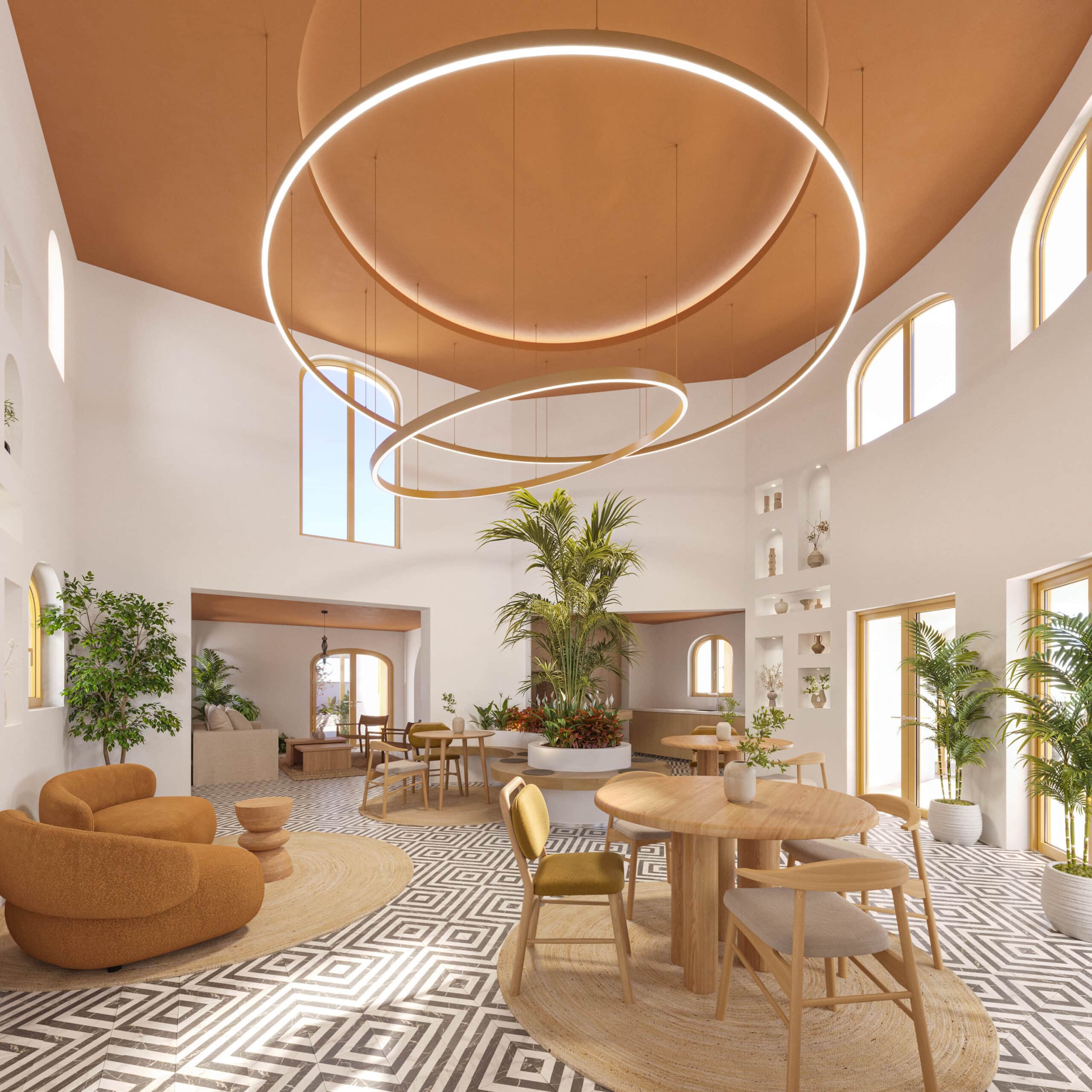 Stilfulle rekkehus omgitt av natur, med fokus på luksus og bærekraft.